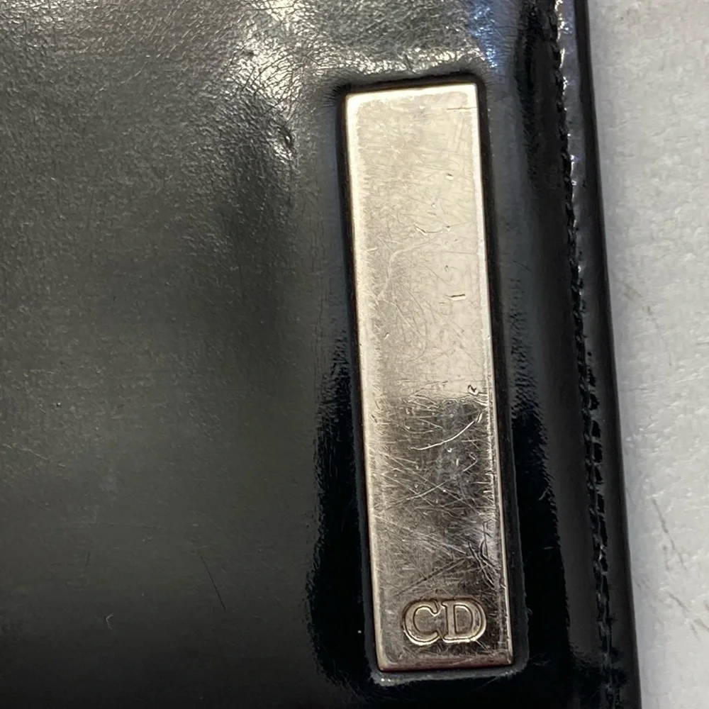 Christian Dior black leather mens wallet